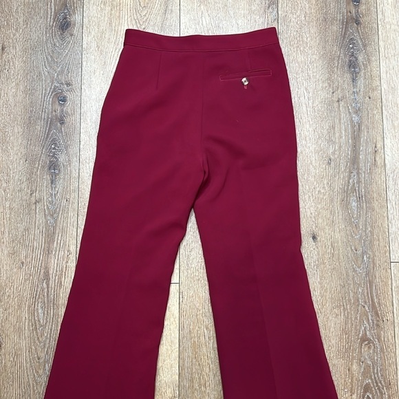 Vintage Céline Burgundy Front Pleat Trousers Size 36/4US/S - Picture 4 of 9